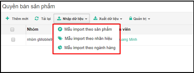 Hình 17 - Quyền bán sản phẩm