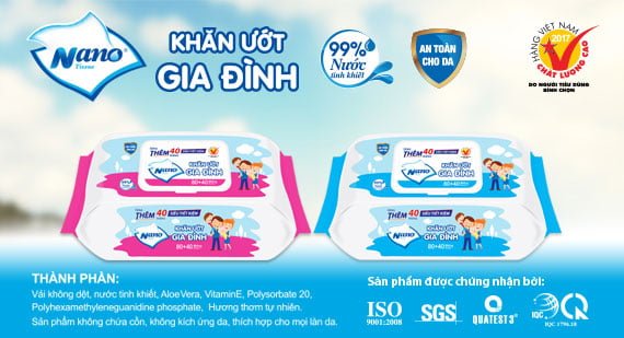 Khăn ướt dành cho Gia đình Nano