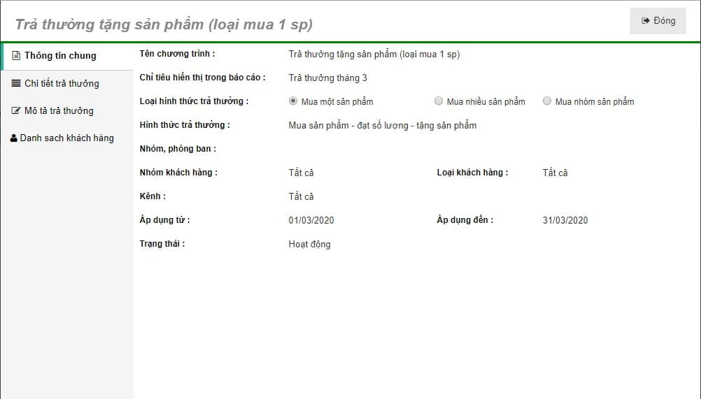 Dễ dàng thiết lập chương trình trả thưởng trên phần mềm MobiWork DMS.