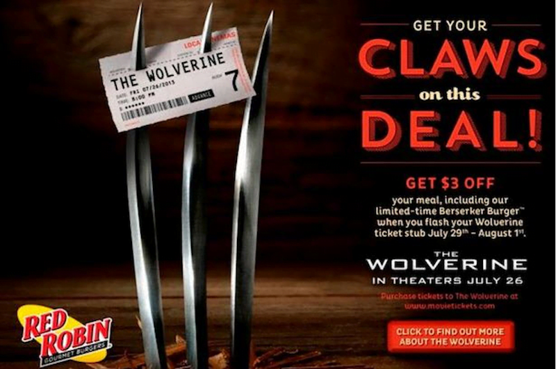 Ví dụ về quảng cáo ed Robin và loạt phim X-Men Wolverine