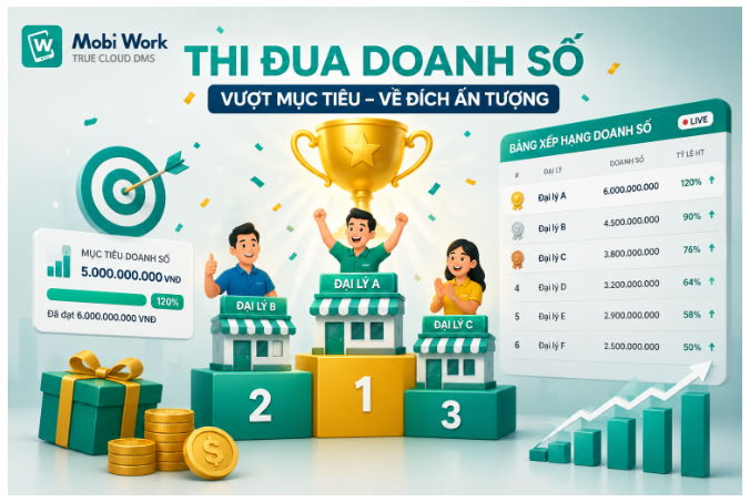 Chương trình thi đua doanh số cho đại lý: tiêu chí công bằng và bảng xếp hạng real-time