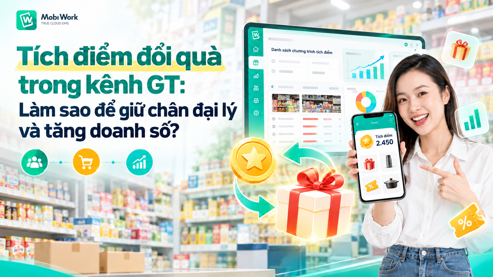 Tích điểm đổi quà cùng Mobi Work